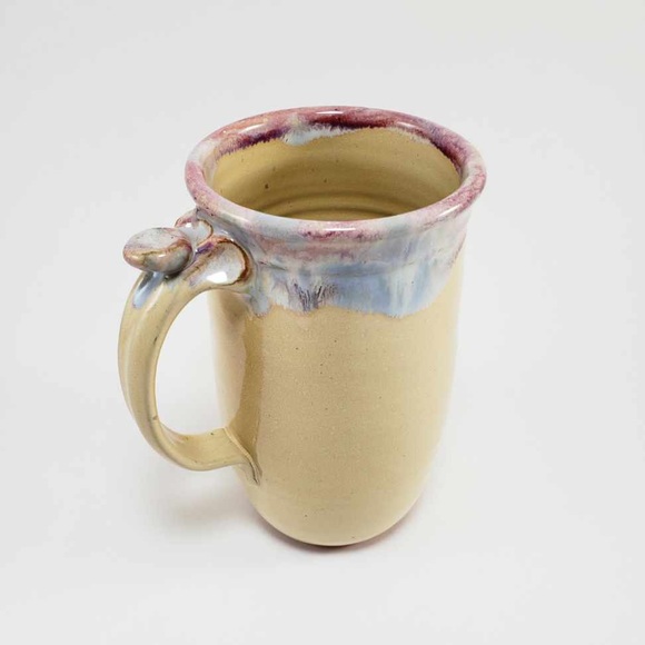 Handmade Terra-cotta Wheel Thrown Glazed Large Art Mug Signed Potternot Pottery - Picture 8 of 12
